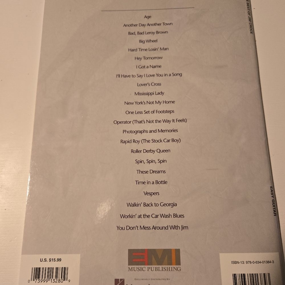 EMI Music Publishing Song List Back Cover - White/Grey Sold